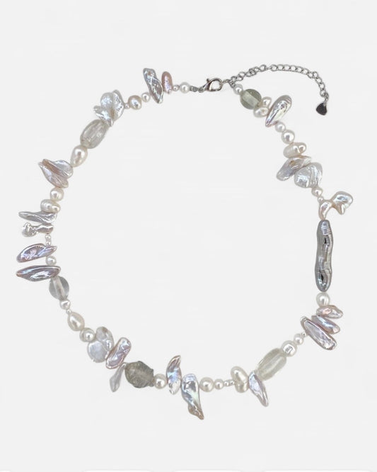 Spiky Silver Pearl Choker